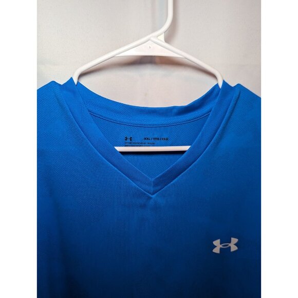Under Armour Men's Size XXL Heat gear Blue Short Sleeve Shirt - Picture 6 of 14